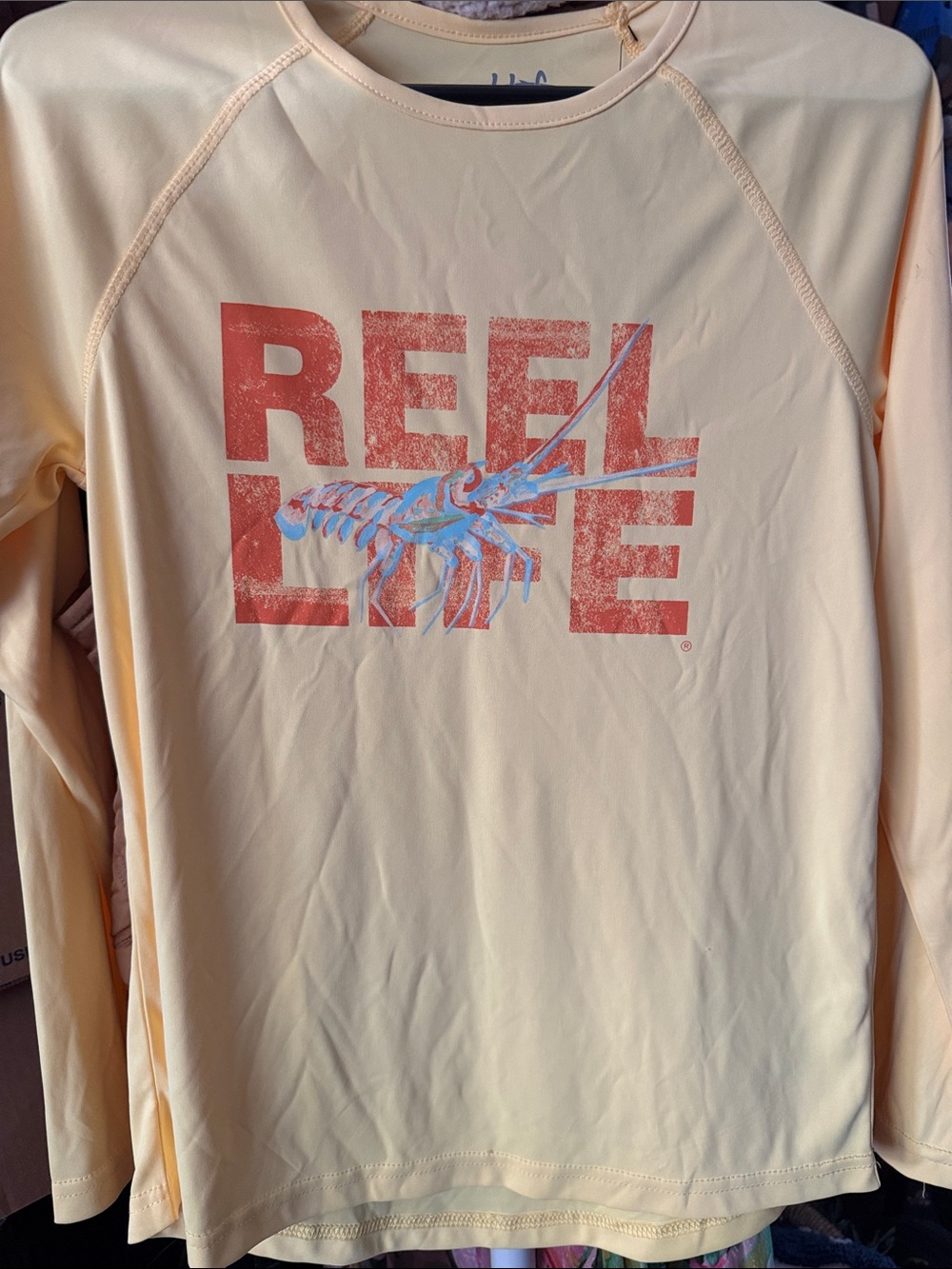Reel Life Women's Long Sleeve sun ray defender Shirt - Pale Yellow UPF 50+